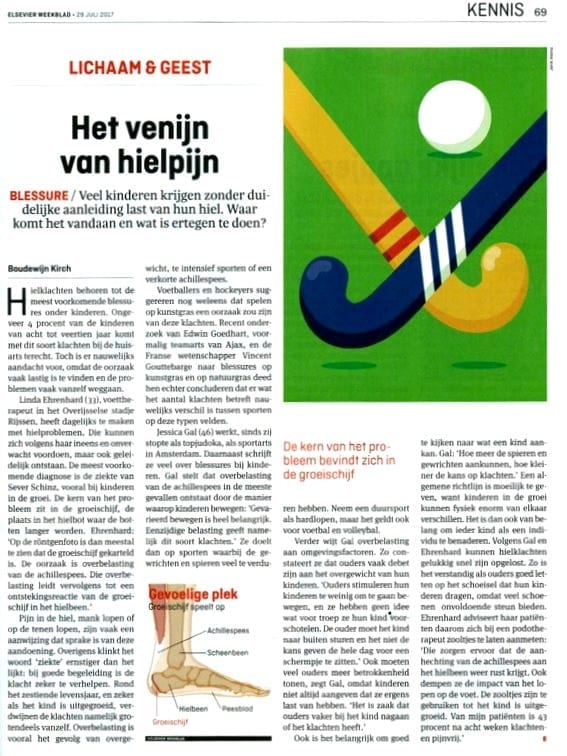 Artikel Hielpijn bij kinderen Elsevier Podotherapie Reggestreek Rijssen